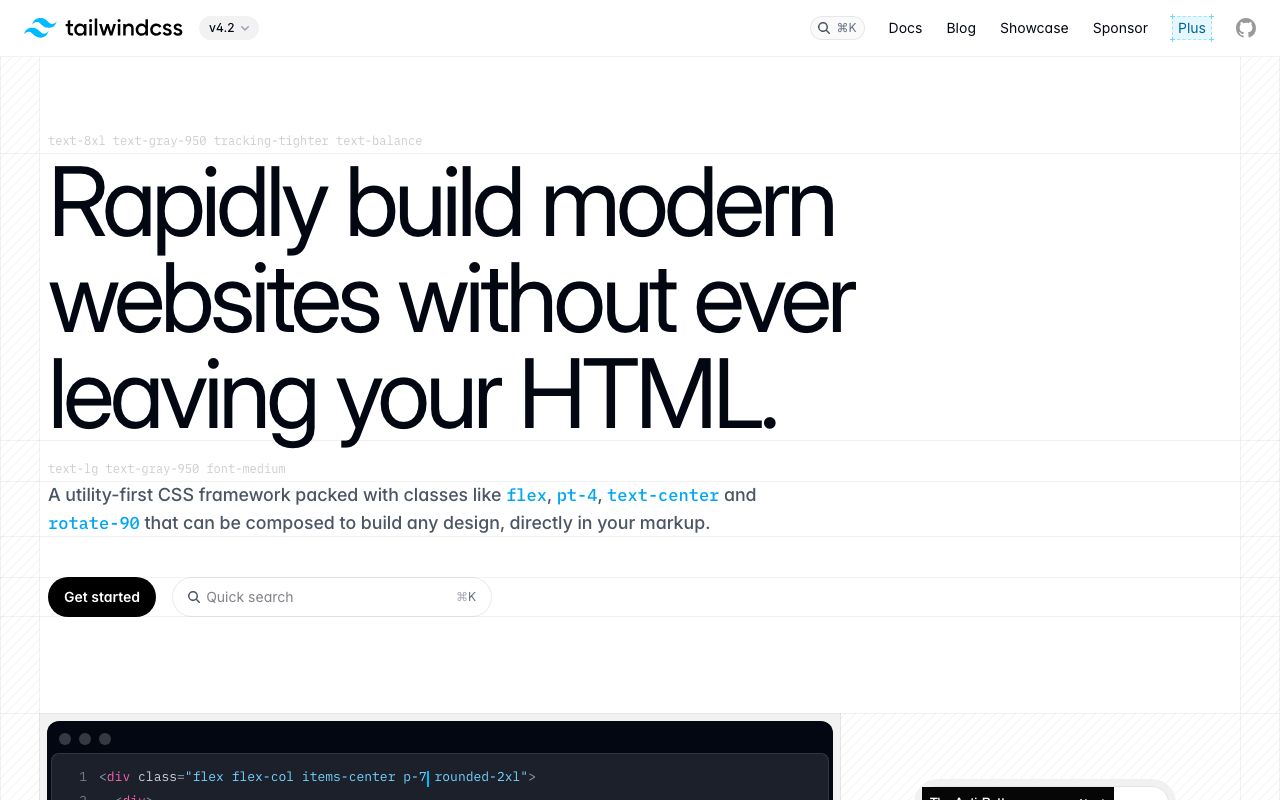 Tailwind CSS screenshot